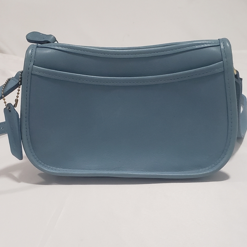 Vintage Coach Rare Glacier Blue Crossbody Purse